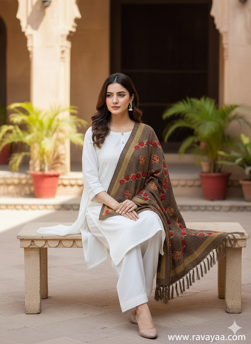 Women’s Velvet embroidery Shawl