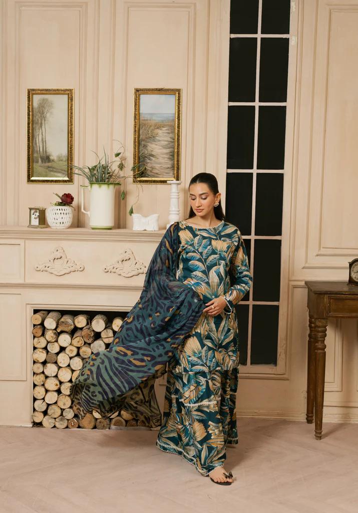 Dusky Delight By Feathers Unstitched 3 Piece Summer Collection'2025-RAVAYAA1007