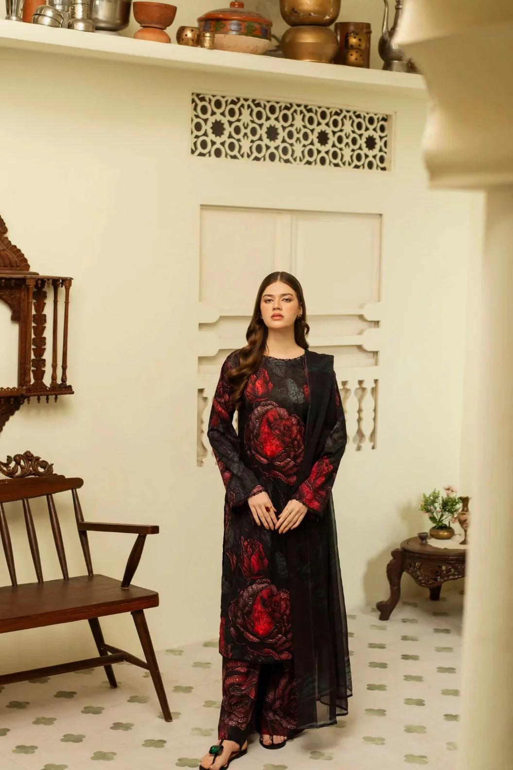 Dusky Delight By Feathers Unstitched 3 Piece Summer Collection'2025-RAVAYAA10010